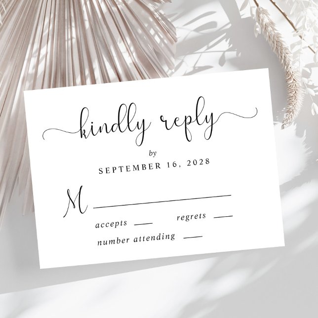 Elegant Script Wedding RSVP Card (Creator Uploaded)