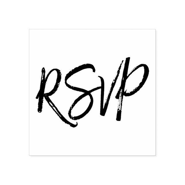 Elegant Script Wedding RSVP Response Rubber Stamp (Imprint)