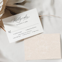 Elegant Script Wedding Rsvp with Meal Options Card