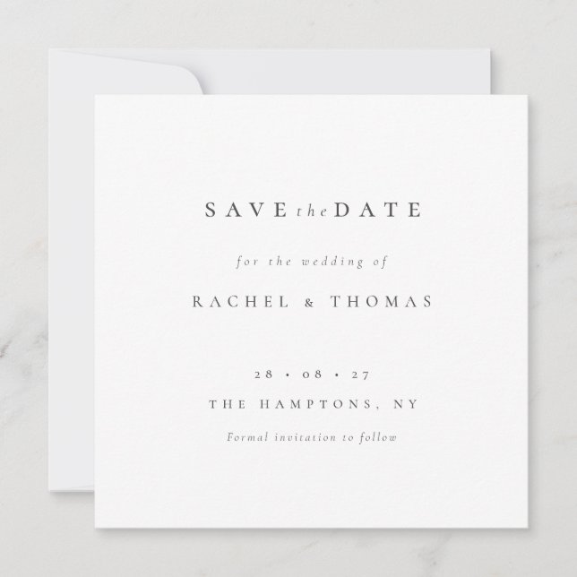 Elegant Script` Wedding Save the Date (Front)