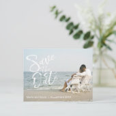 Elegant Script Wedding Save the Date Announcement Postcard (Standing Front)