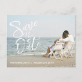Elegant Script Wedding Save the Date Announcement Postcard (Front)