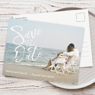 Elegant Script Wedding Save the Date Announcement Postcard