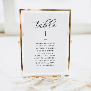 Elegant Script Wedding Seating Chart Card
