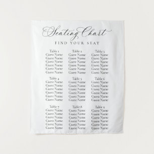 Elegant Script Wedding Seating Chart   Minimalist  Tapestry