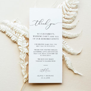 Elegant Script Wedding Table Thank You Cards