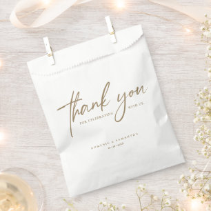 Elegant Script Wedding Thank You Custom Minimalist Favour Bag