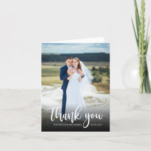 Elegant Script Wedding Thank You Photo