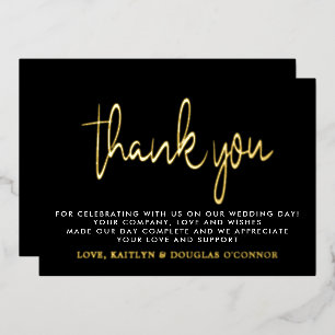 Elegant Script Wedding Thank You Real