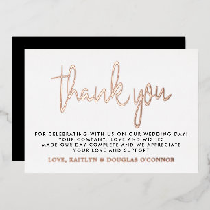 Elegant Script Wedding Thank You Real