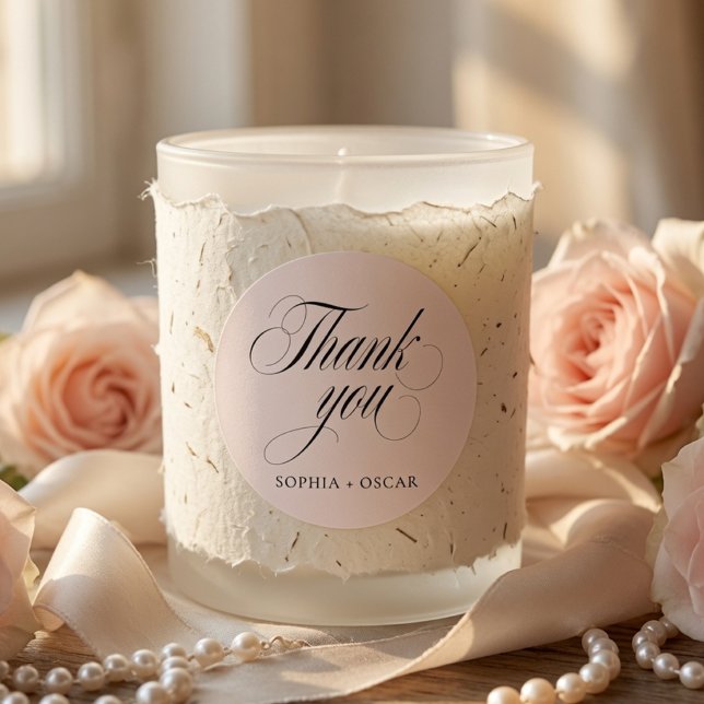 Elegant Script Wedding Thank You Sticker | Luxury  (Creator Uploaded)