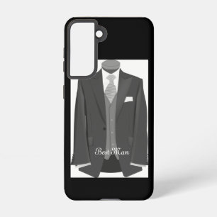Elegant Script Wedding Tuxedo Suit Best Man Samsung Galaxy Case