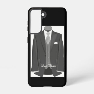Elegant Script Wedding Tuxedo Suit Best Man Samsung Galaxy Case