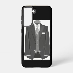 Elegant Script Wedding Tuxedo Suit Groom Samsung Galaxy Case