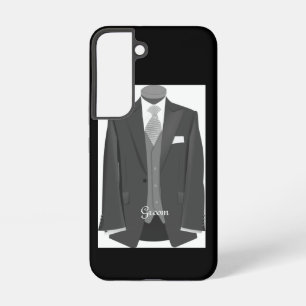 Elegant Script Wedding Tuxedo Suit Groom Samsung Galaxy Case
