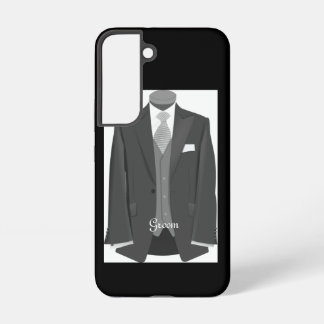 Elegant Script Wedding Tuxedo Suit Groom  Samsung Galaxy Case