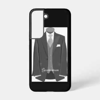 Elegant Script Wedding Tuxedo Suit Groomsman Samsung Galaxy Case