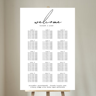 Elegant Script Wedding Welcome Seating Chart