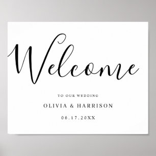 Elegant Script Wedding Welcome Sign