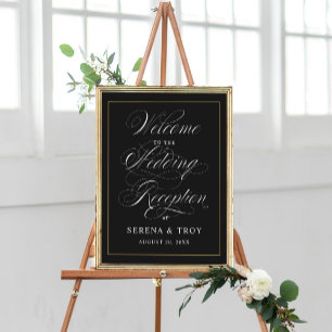 Elegant Script Welcome to the Wedding Reception Poster