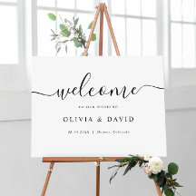 Elegant Script Welcome Wedding Foam Board Sign
