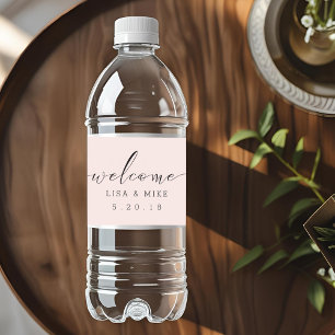 Elegant Script Welcome Wedding Water Bottle Labels