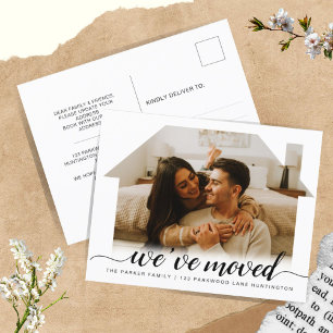Elegant Script We've Moved New Home Photo Moving Announcement Postcard