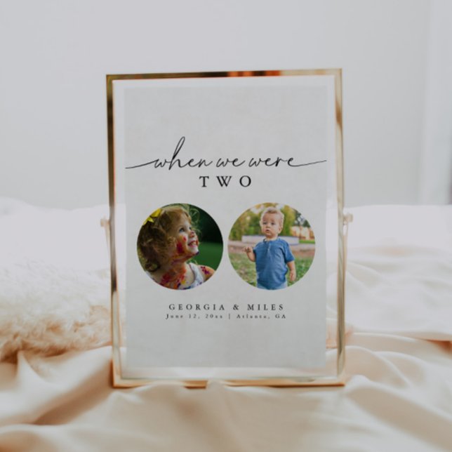 Elegant Script When We Were Age Photo Table Number (Creator Uploaded)