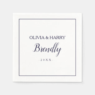 Elegant Script   White Wedding Paper Napkin