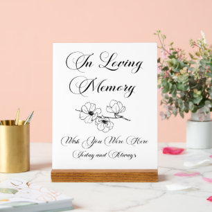 Elegant Script 'Wish you were here' Memorial Sign