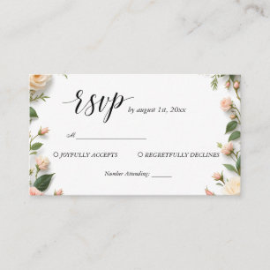 Elegant Script with Accepts and Declines RSVP Enclosure Card