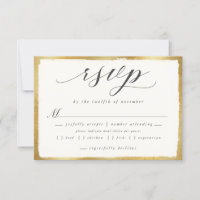 Elegant Script with Gold Edge Meal Choice Wedding