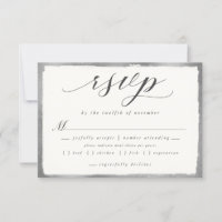 Elegant Script with Silver Meal Choice Wedding