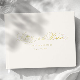 Elegant Scripted Font Beige Bridal Shower Guest Book