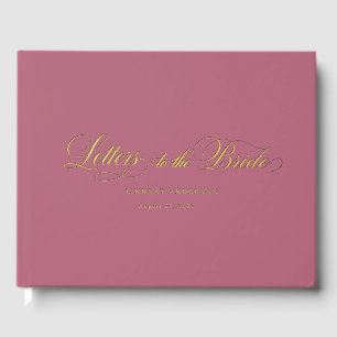 Elegant Scripted Font Berry Bridal Shower Guest Book