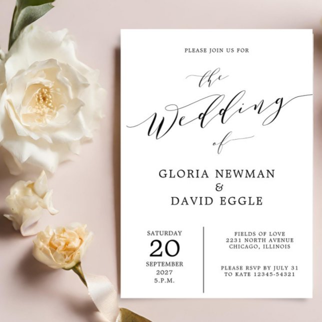 Elegant Scripture Calligraphy Wedding Invitation (Creator Uploaded)
