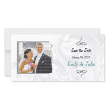 Elegant Scroll Wedding Save the Date Photocards