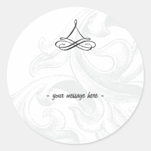 Elegant Scroll Wedding Stickers