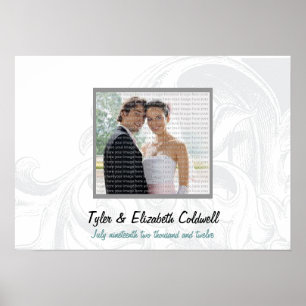 Elegant Scroll Wedding Wall Photo Art Poster