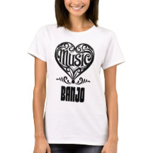 Elegant Scrolled Heart for Banjo Lovers