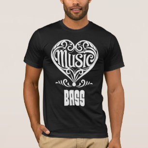 Elegant Scrolled Heart for Bass Lovers T-Shirt