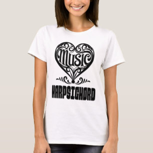 Elegant Scrolled Heart for Harpsichord Lovers T-Shirt