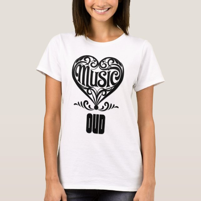 Elegant Scrolled Heart for Oud Lovers T-Shirt (Front)