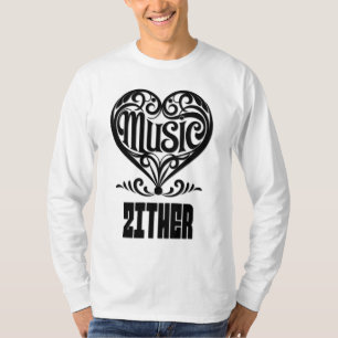 Elegant Scrolled Heart for Zither Lovers T-Shirt