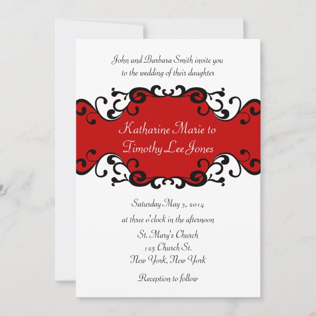 Elegant Scrolls Wedding Invitation (Front)