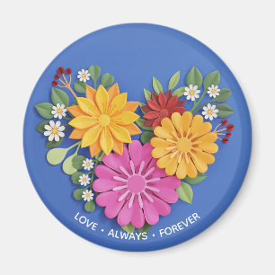 Elegant Sculpted Floral Heart Magnet