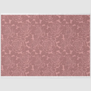 Elegant Sculpted Style Dark Pink Roses Tissue Paper