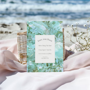 Elegant Sea Glass Crystal Save the Date Postcard