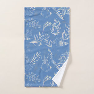 Elegant sea-green canvas hand towel