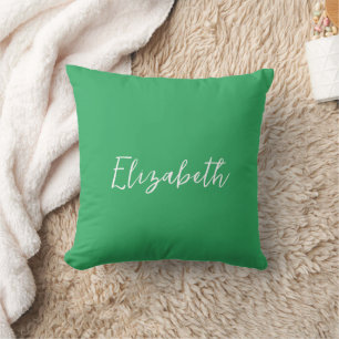 Elegant Sea Green Replace Your Own Name Cushion